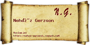 Nehéz Gerzson névjegykártya
