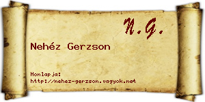 Nehéz Gerzson névjegykártya